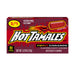 A box of Hot Tamales Fierce Cinnamon flavored chewy candies, featuring a red and black design with the brand name 'Hot Tamales' in large white letters with a red outline.