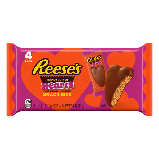 Share the Love with a Snack Size Reeses Peanut Butter 4 Pack of Hearts! Show her this heart will never break hers and just how sweet you really think she is with this delicious and thoughtful gift. (Valentine's Day never tasted so good!)