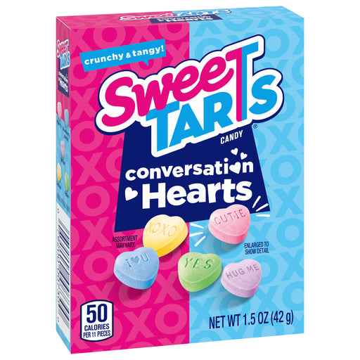 Spread the love and sweetness with Sweetart Valentine Conversation Hearts! These delicious treats are perfect for classroom exchanges and will surely make everyone's day sweeter. So follow your "Tart" and have a fun and flavorful time!