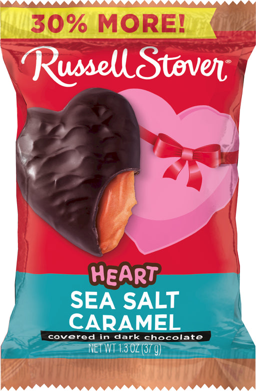 Russell Stover 1.3oz Heart Dark Chocolate Sea Salt Caramel 