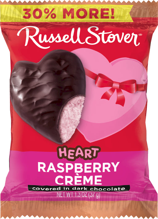 Russell Stover 1.3oz Heart Dark Chocolate Raspberry Creme