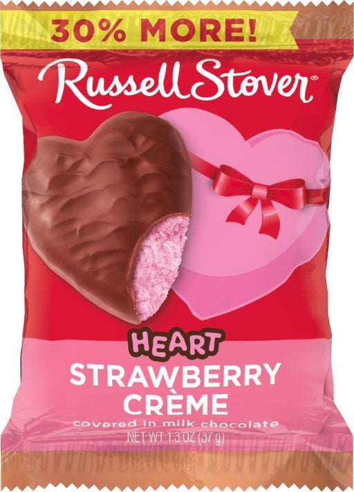 Russell Stover 1.3oz Heart Chocolate Strawberry Cream Heart