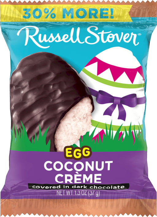 Easter Russell Stover 1.3oz Egg Dark Chocolate Coconut Creme