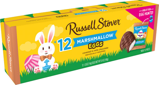 Easter Russell Stover Chocolate Covered Marshmallow Eggs 12 pack
