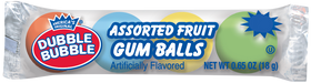 Dubble Bubble Assorted Fruit Gumball 4 Ball Tube 