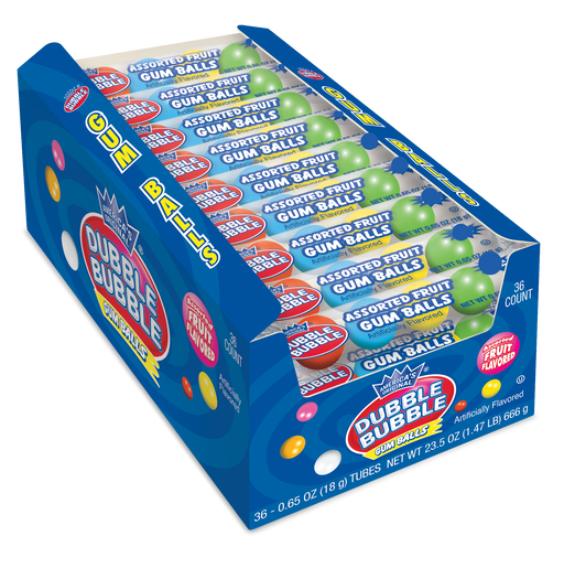 Dubble Bubble Assorted Fruit Gumball 36ct box