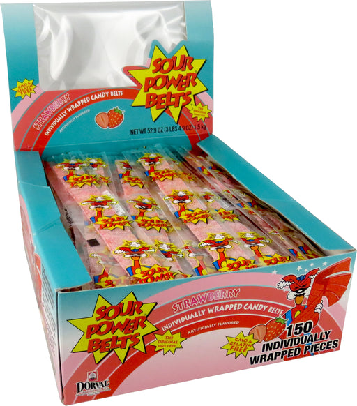 Sour Power Belts Strawberry 150ct box wrapped