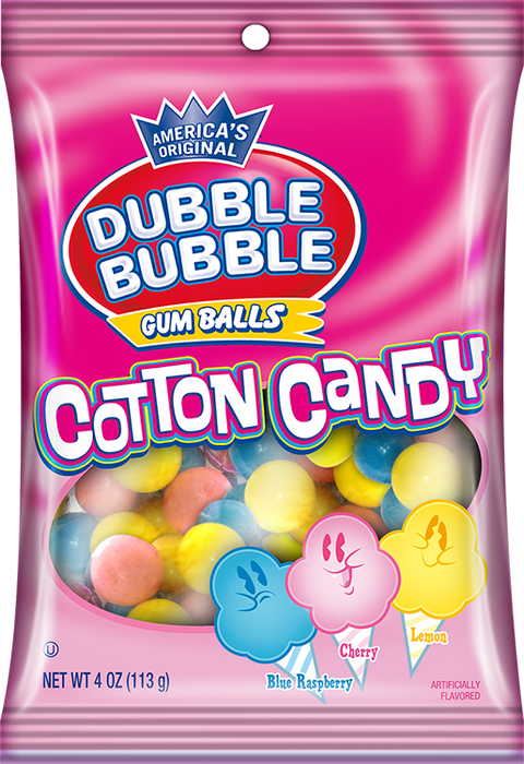 Dubble Bubble Cotton Candy Gumballs 4oz bag