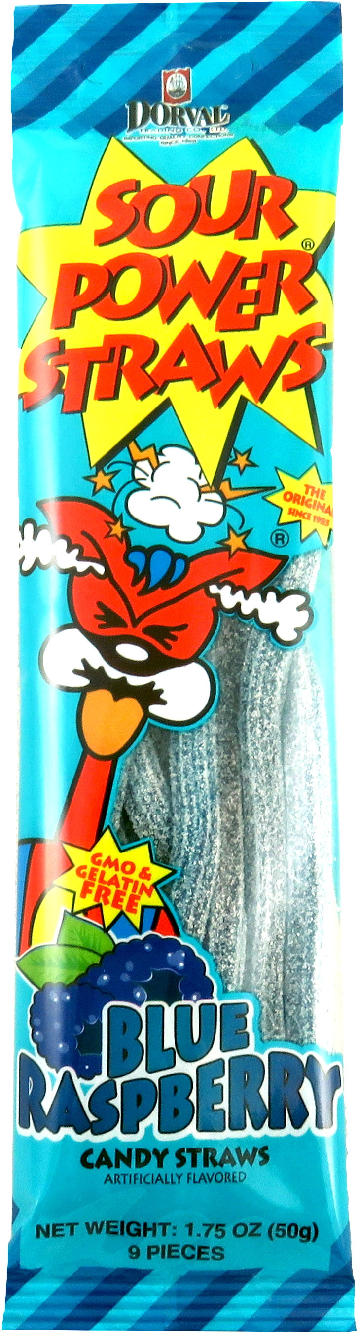 Sour Power Straws Blue Raspberry 1.75oz pack or 24ct box — Sweeties ...