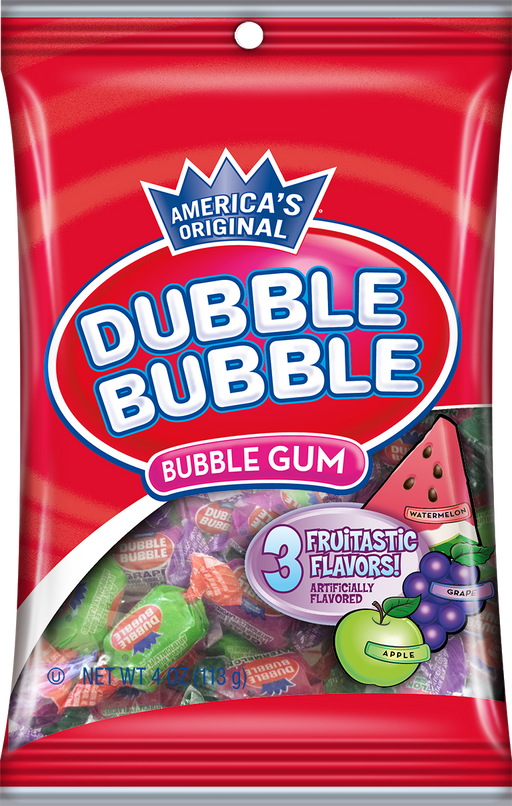 Dubble Bubble 3 Flavor Twist Wrap 4oz bag