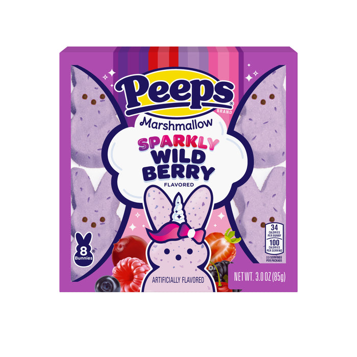 Marshmallow Peeps Sparkly Wild Berry Bunnies 8 pack
