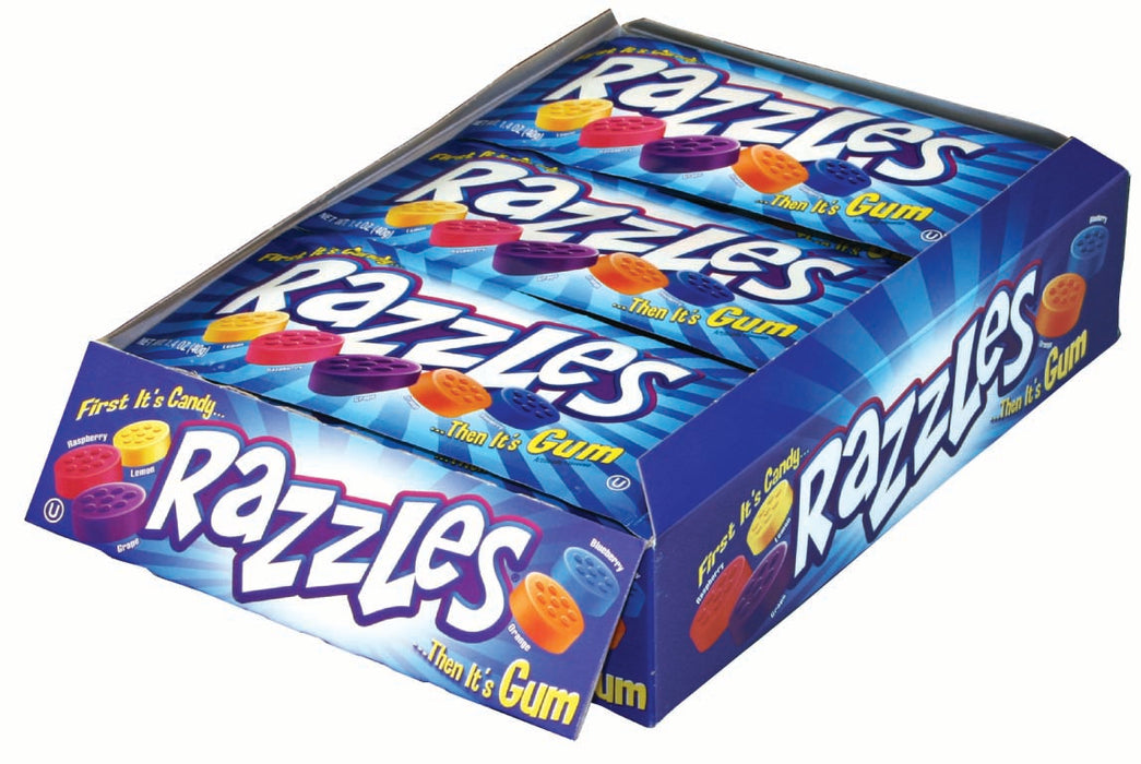 Red Razzles Razzles Regular 1.4oz pack or 24ct box — Sweeties Candy of Arizona