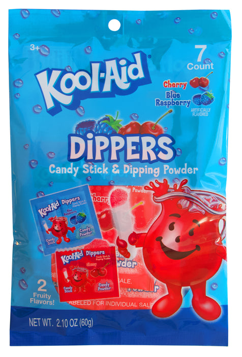 Kool Aid Dippers Candy Stick & Dipping Powder 7ct bag Cherry & Blue Raspberry