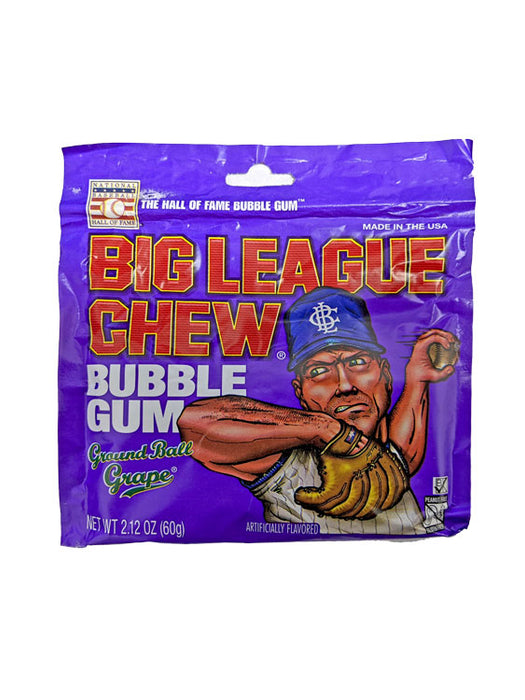 Big League Chew Gum Grape 2.12oz pack or 12ct box