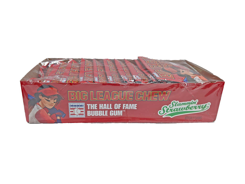 Big League Chew Gum Strawberry 2.12oz pack or 12ct box