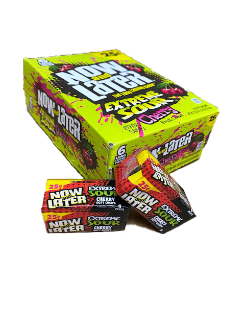 Now and Later Extreme Sour Cherry .93oz pack or 24ct box — Sweeties ...