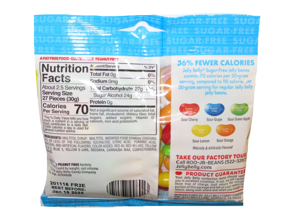 Jelly Belly Sugar Free Jelly Beans SOUR 2.8oz bag