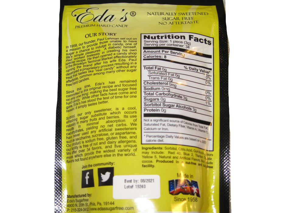 Eda's Premium Sugar Free Hard Candy Old Time Mix 3.5oz bag