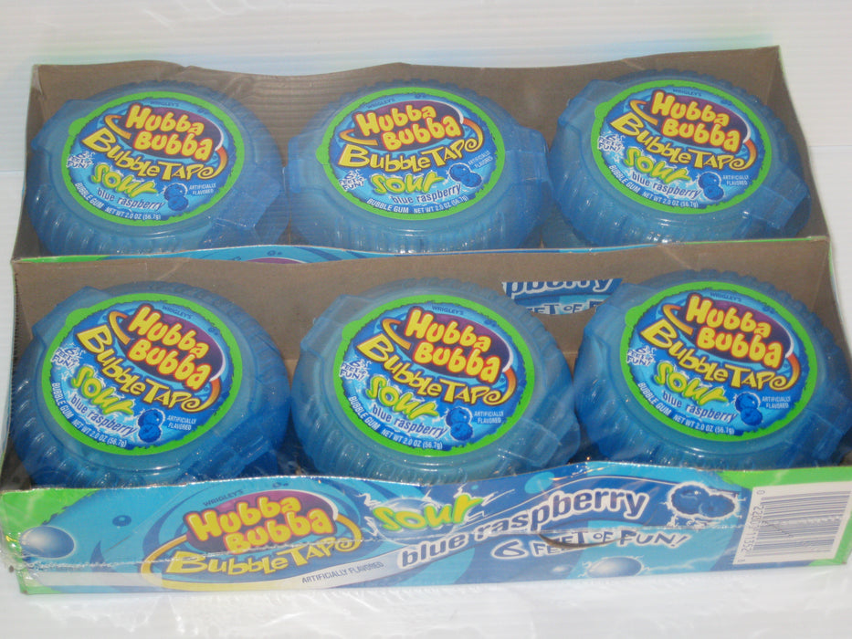 Hubba Bubba Bubble Tape Sour Blue Raspberry 12ct box