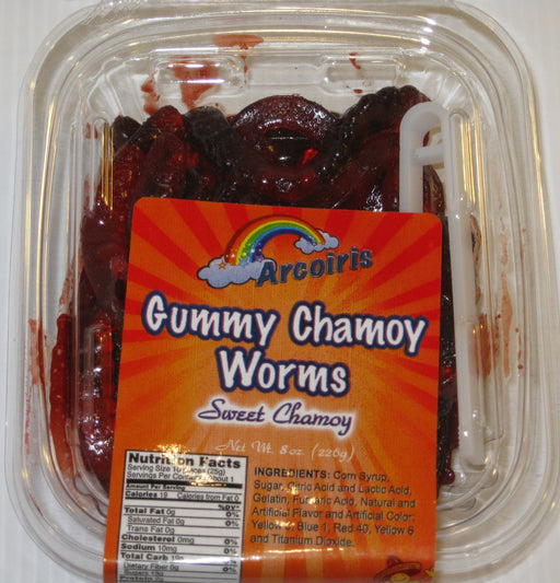Arcoiris Gummy Chamoy Worms 8oz Tray