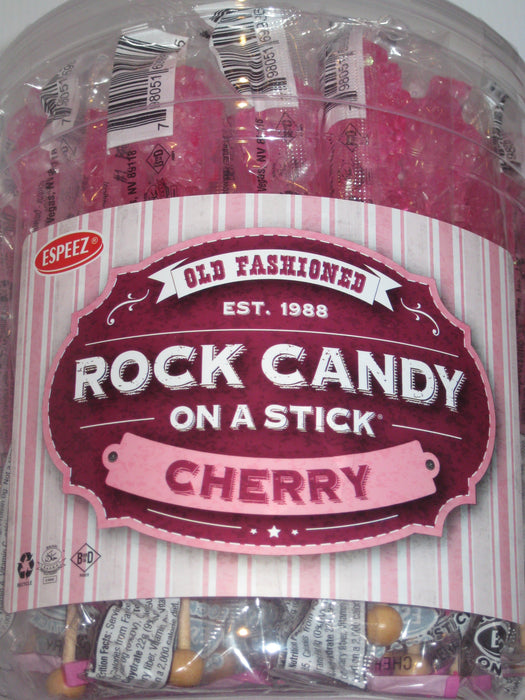 Rock Candy Stick Pink Cherry 36ct Jar