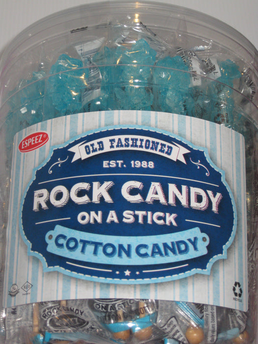 Rock Candy Sticks Light Blue Cotton Candy .8oz pack or 36ct Jar