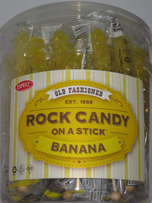 Rock Candy Stick Yellow Banana 36ct Jar