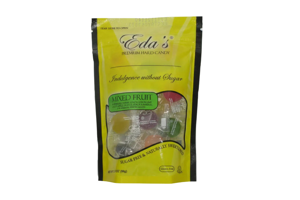 Eda's Premium Sugar Free Hard Candy Mixed Fruit 3.5oz Bag