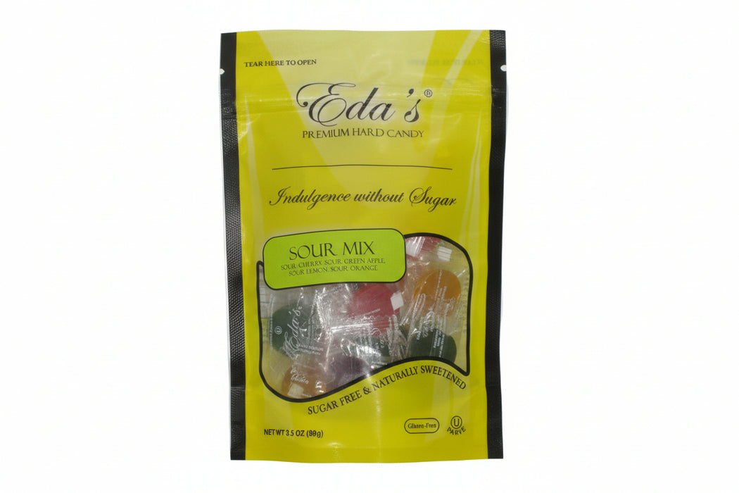 Eda's Premium Sugar Free Hard Candy Sour Mix 3.5oz Bag