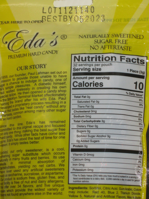 Eda's Premium Sugar Free Hard Candy Root Beer 3.5oz Bag 