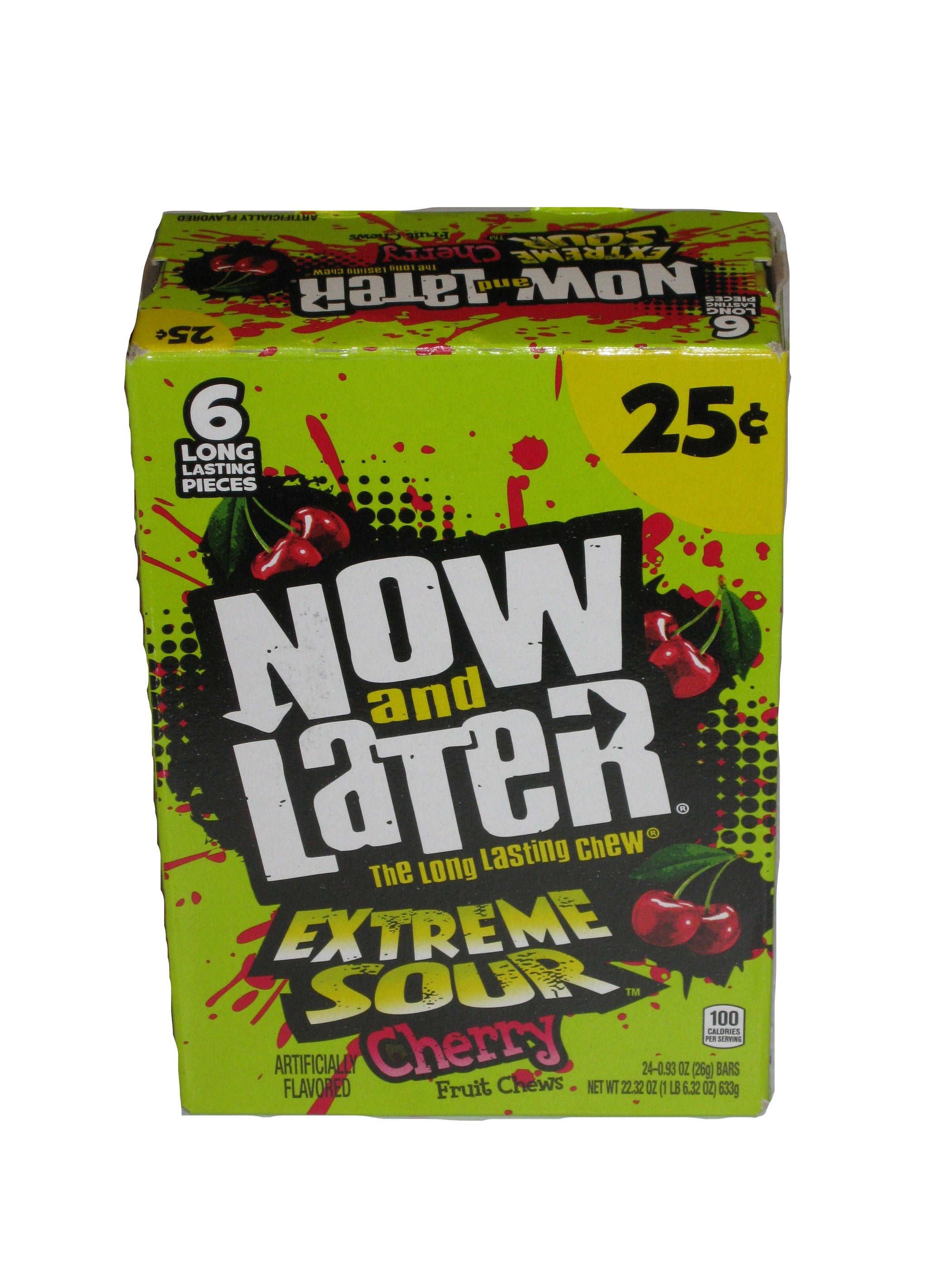 Now and Later Extreme Sour Cherry .93oz pack or 24ct box — Sweeties ...