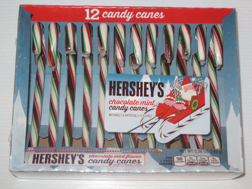 Hershey's Chocolate Mint Candy Canes 12ct box