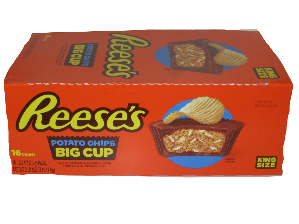 REESE'S Big Cup with Potato Chips Peanut Butter Cups, 1.3 oz, 16 count box