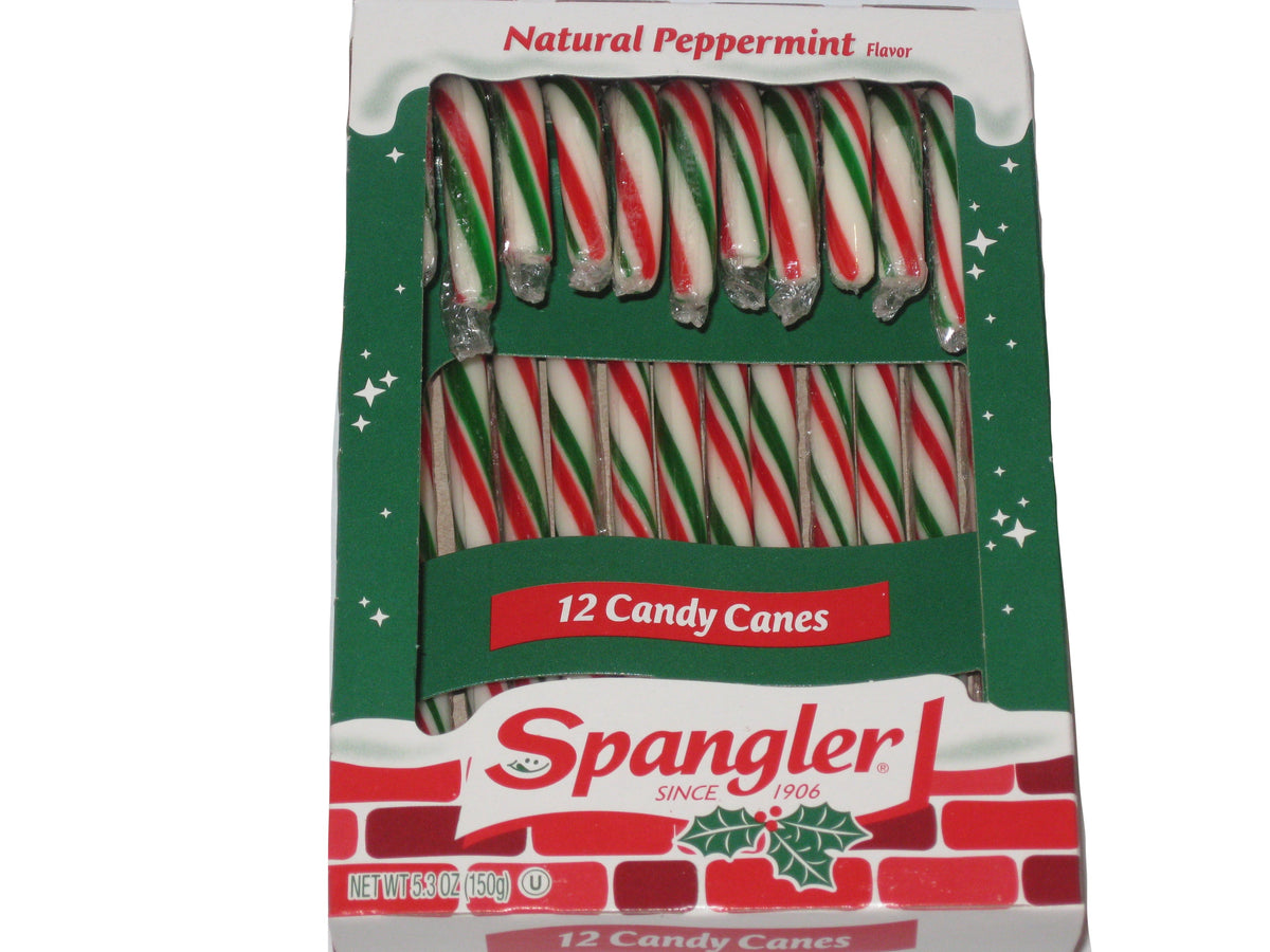 Christmas Candy Canes Spangler Red White and Green Peppermint 12ct box ...