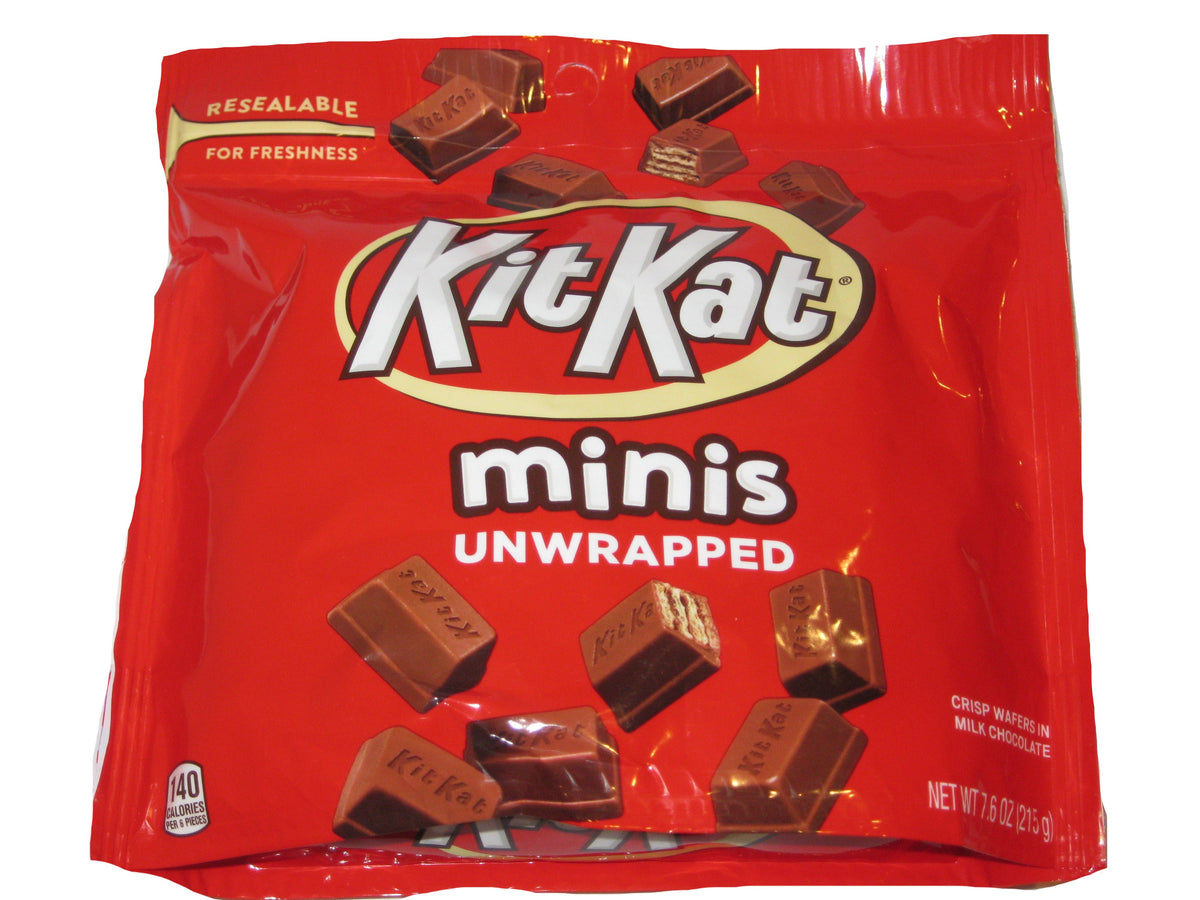 KIT KAT® Minis, Unwrapped Milk Chocolate Wafer Candy Bars, Movie Snack, 3.8  oz, Bag