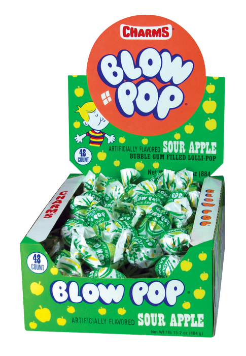 Blow Pop Sour Apple 48ct Box