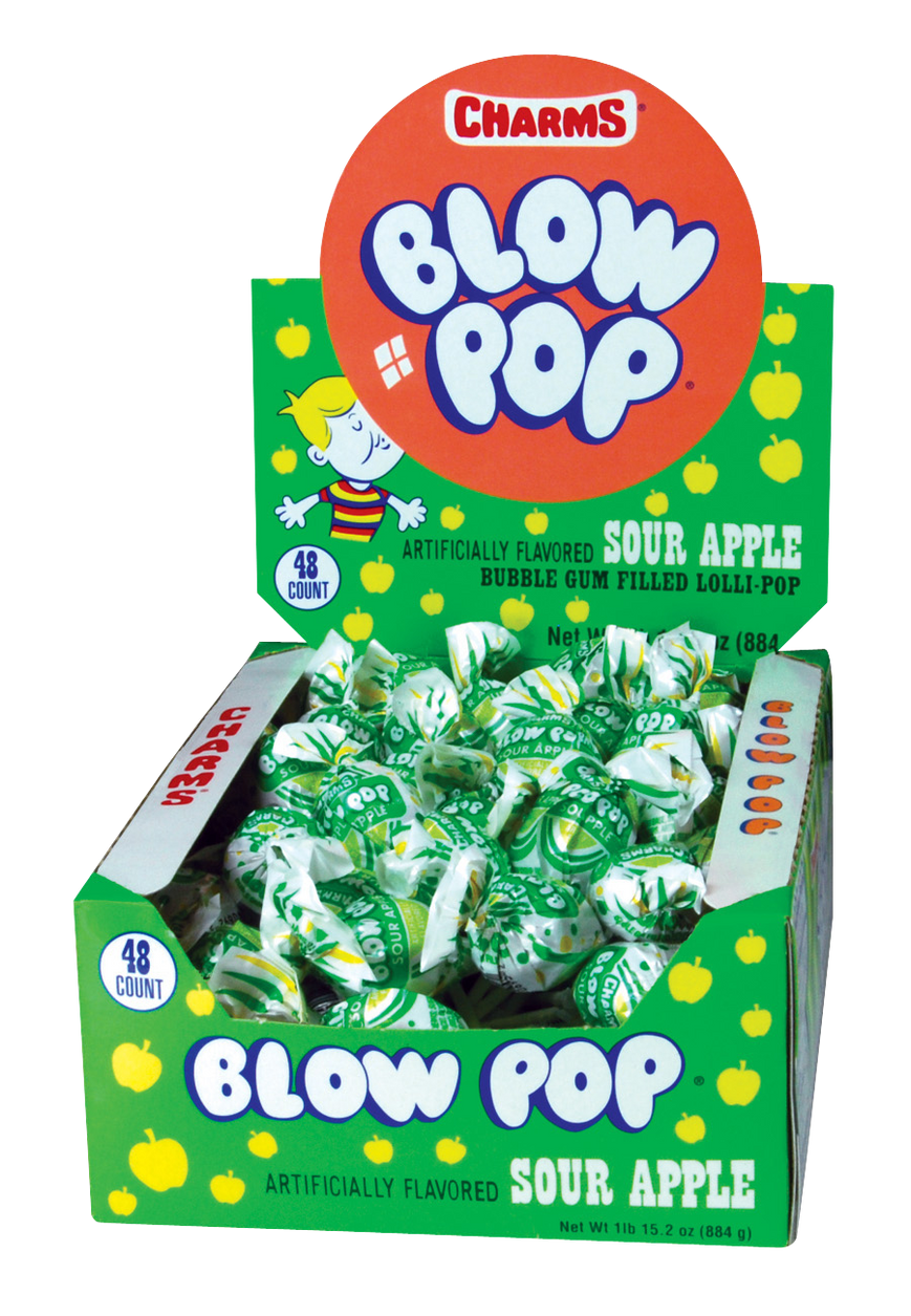 CHARMS BLOW POP SOUR APPLE 48CT