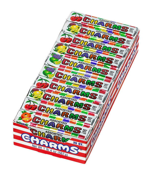 Charms Assorted Fruit Hard Candy Squares 1oz 20ct box