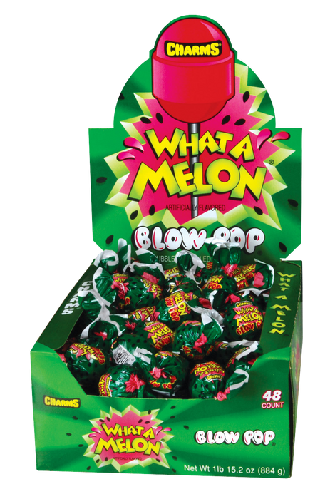 Charms Blow Pops What A Melon .65oz pop or 48ct box