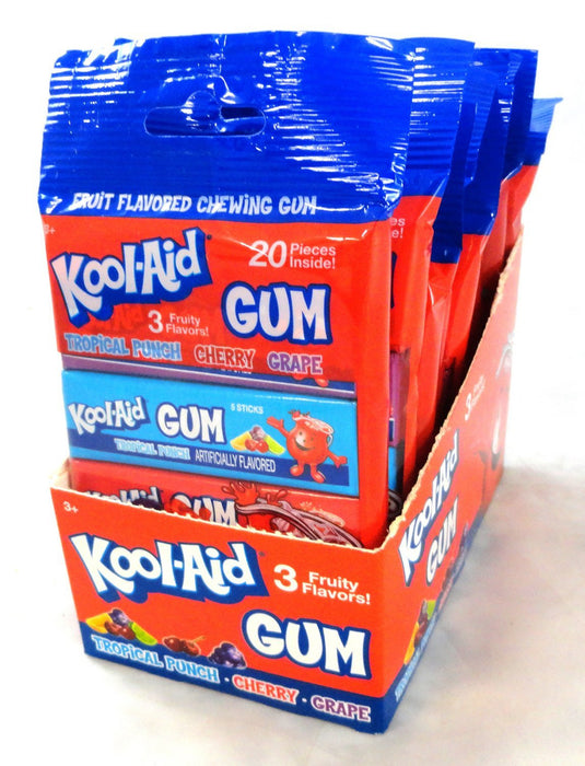 Kool Aid Gum 4 pack 3 Flavor 10ct box