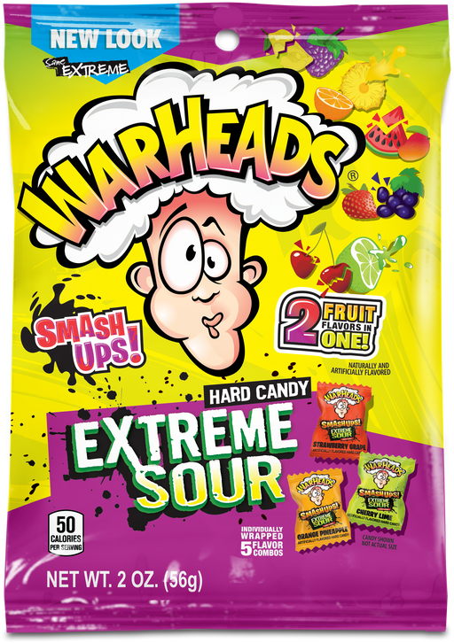 Warheads Extreme Sour Smash Ups 2oz bag