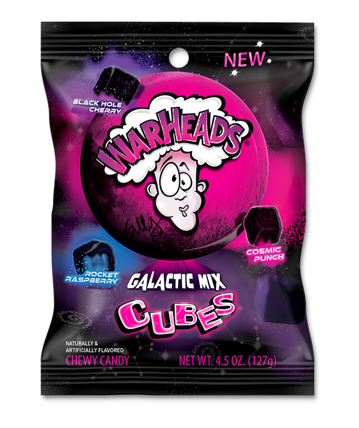 Warheads Galactic Mix Sour Chewy Cubes 4.5oz
