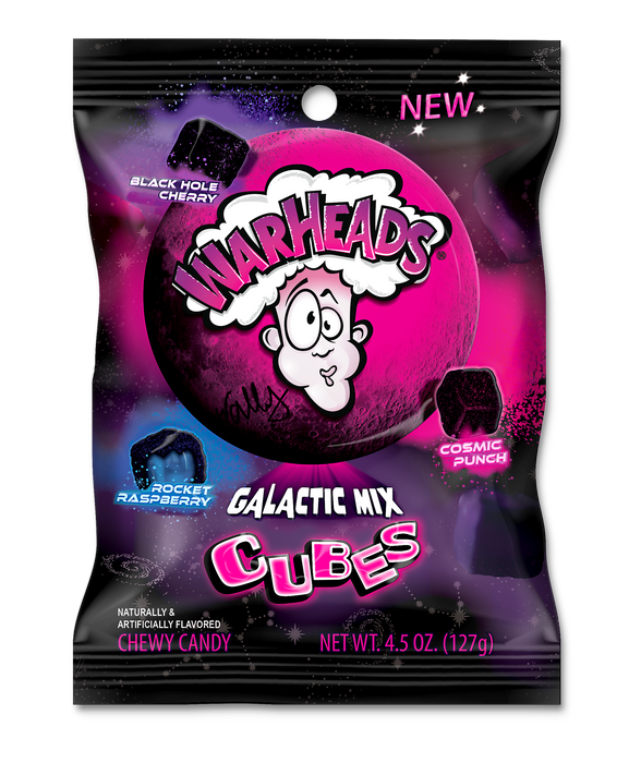 Warheads Galactic Mix Sour Chewy Cubes 4.5oz