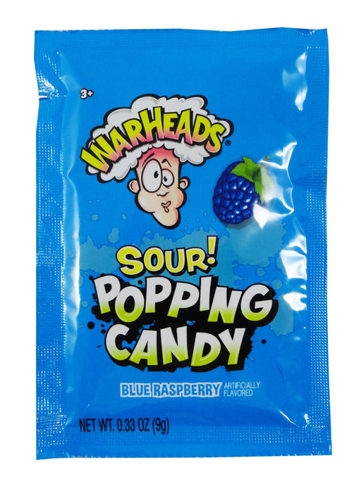 Warheads Sour Popping Candy Blue Raspberry .33oz pack