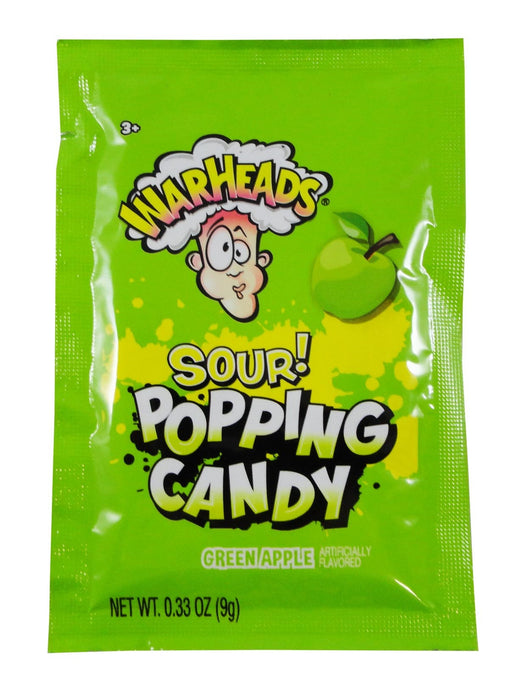 Warheads Sour Popping Candy Sour Green Apple .33oz pack